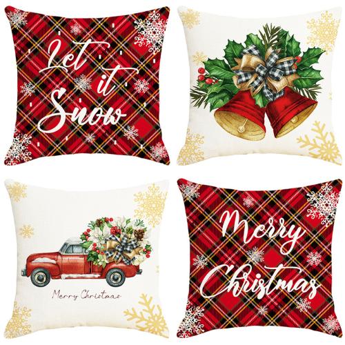 Linen Throw Pillow Covers durable & christmas design printed PC