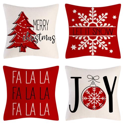 Linen Throw Pillow Covers durable & christmas design printed PC