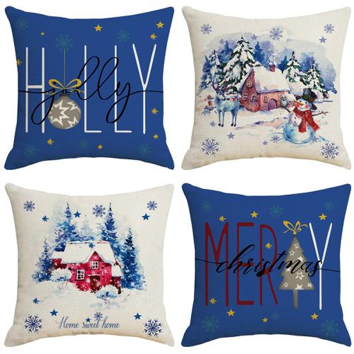 Linen Throw Pillow Covers durable & christmas design printed PC