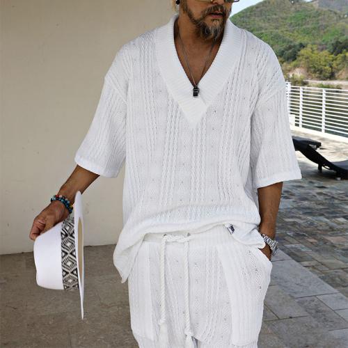 Polyester Men Casual Set & two piece & loose Pants & top Set