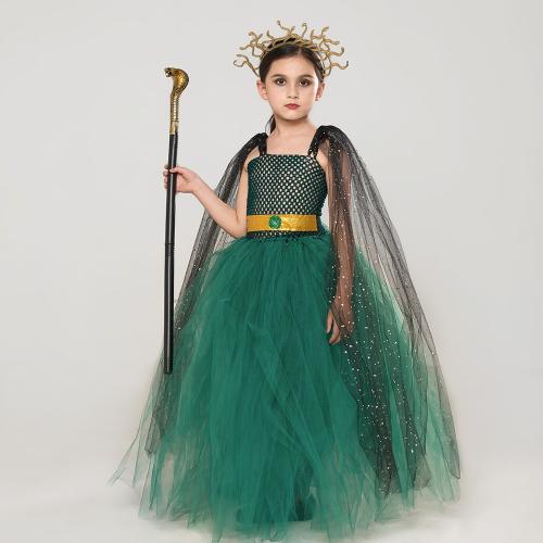 Nylon & Polyester Enfants Halloween Cosplay Costume Vert pièce