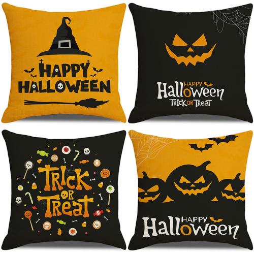 Linen Throw Pillow Covers Halloween Design & durable printed PC