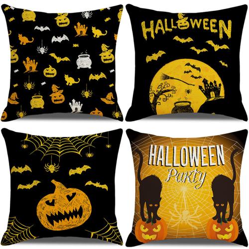 Linen Throw Pillow Covers Halloween Design & durable printed PC