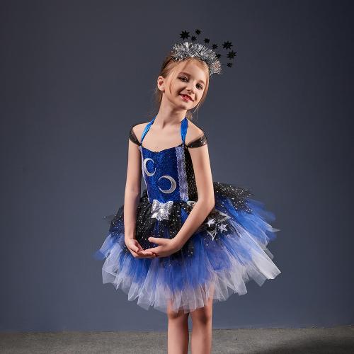 Nylon & Polyester Enfants Halloween Cosplay Costume Bleu pièce