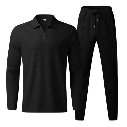 Polyester Men Casual Set & two piece & loose Pants & top Set