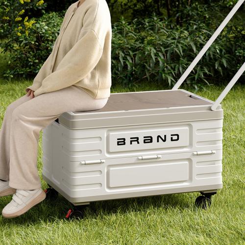 Polypropylene-PP foldable Storage Box with caster & dustproof & portable PC