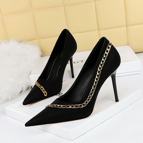 Silk Stiletto High-Heeled Shoes hardwearing Pair
