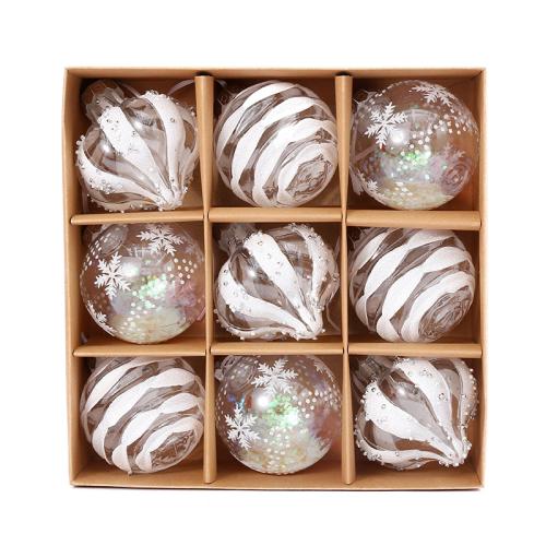 Plastique Boules de décoration de Noël Rayé plus de couleurs pour le choix Boîte