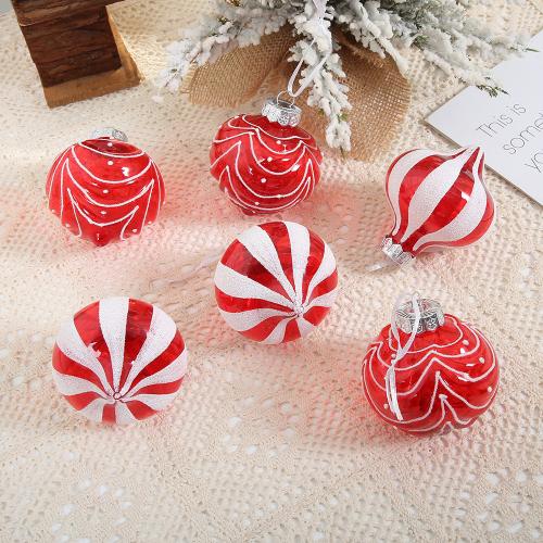 Polyester Boules de décoration de Noël Rayé plus de couleurs pour le choix Boîte