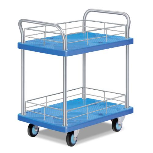 Rubber & Aluminium Alloy & Plastic silent Portable Cart durable & portable & double layer Solid PC