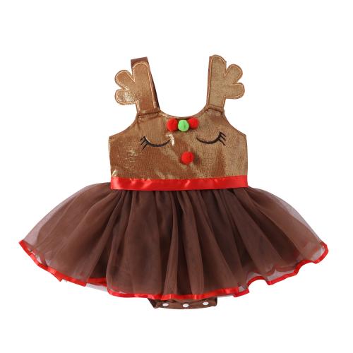 Cotton Crawling Baby Suit patchwork Others brown PC