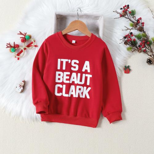 Cotton Children Sweatshirts printed letter red PC