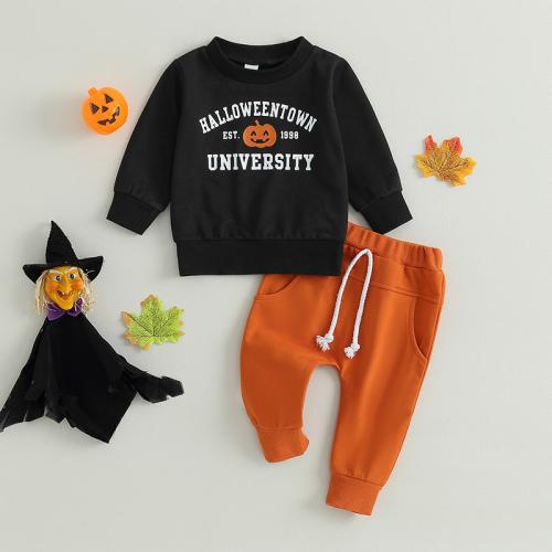 Cotton Boy Clothing Set Halloween Design Pants & top printed Others two different colored Set