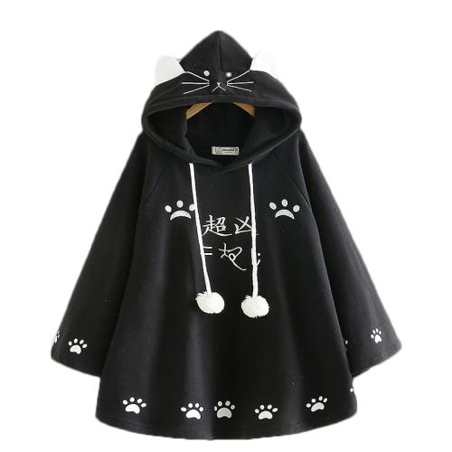 Cotton Women Sweatshirts thicken & thermal embroidered Cats : PC
