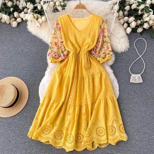 Polyester Robe d’une seule pièce Imprimé Frissons plus de couleurs pour le choix : pièce