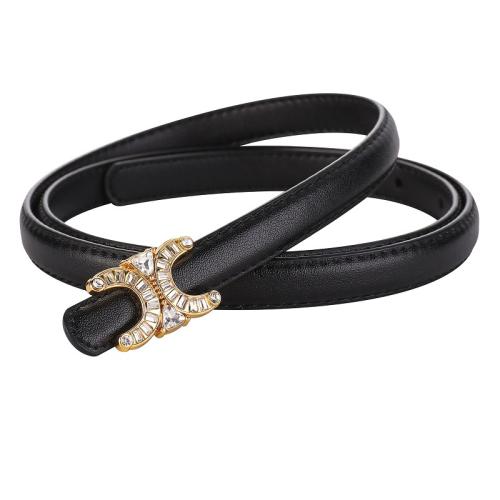 Split Leather & Zinc Alloy & Rhinestone Easy Matching Fashion Belt Solid PC