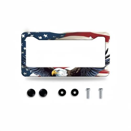 Eagle Pattern Car License Plate Frame Aluminum Alloy Frame Car License Plate Protection Frame