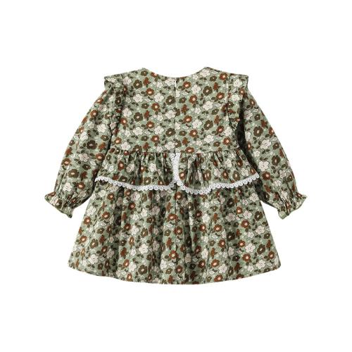 Cotone Dívka Jednodílné šaty Stampato Třes Zelené kus