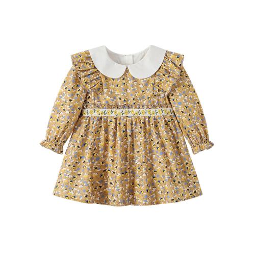 Cotone Dívka Jednodílné šaty Stampato Třes Brown kus