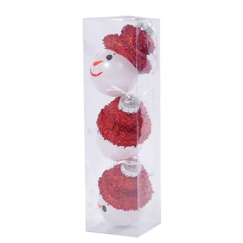 Plastique Boules de décoration de Noël Imprimé Snowman plus de couleurs pour le choix Beaucoup