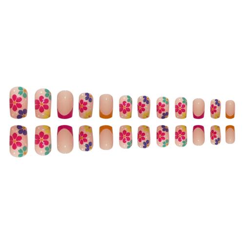 El plastico Uñas postizas, floral, multicolor, Conjunto