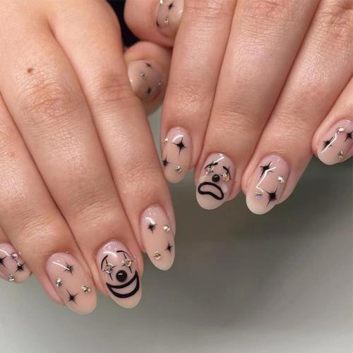 El plastico Uñas postizas, negro, Conjunto