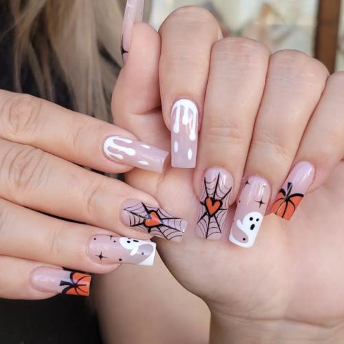 El plastico Uñas postizas, Dibujos animados, rosado, Conjunto