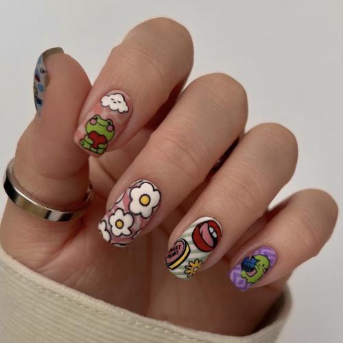 El plastico Uñas postizas, Dibujos animados, multicolor, Conjunto