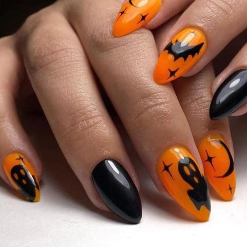 El plastico Uñas postizas, Dibujos animados, naranja, Conjunto