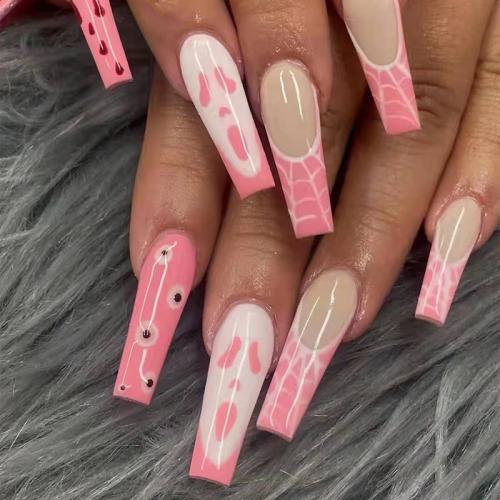 El plastico Uñas postizas, rosado, Conjunto