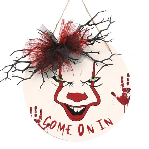 Wood Creative Hanging Ornament Halloween Design & for home decoration PC