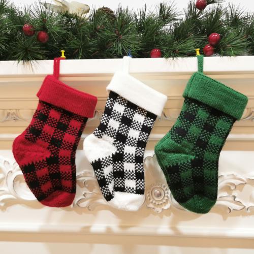 Acrylique Chaussette de Noël Plaid plus de couleurs pour le choix pièce