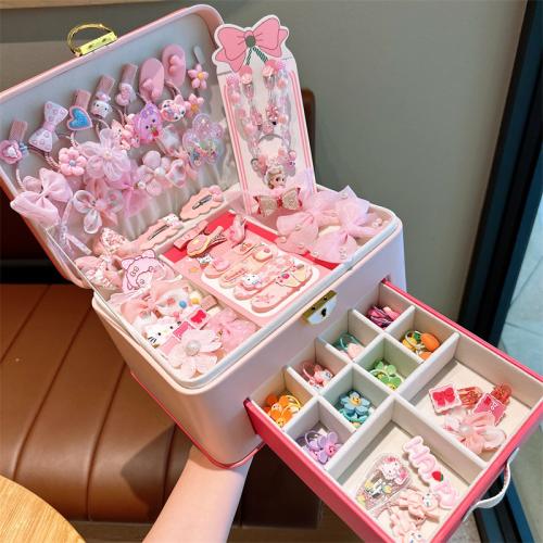 PU Leather Hair Accessory Set multiple pieces & for children Box