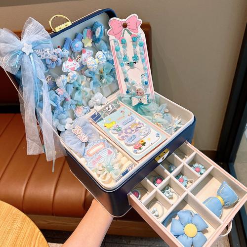 Cloth & Acrylic Hair Accessory Set multiple pieces & for children Box