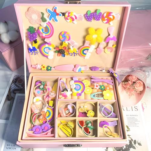 PU Leather Hair Accessory Set multiple pieces & for children Set