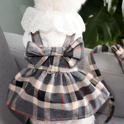 Polyester Pet Dog Clothing & breathable plaid PC