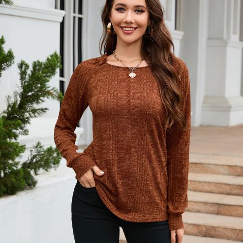 Rayon & Spandex & Polyester Women Long Sleeve Blouses slimming Solid PC