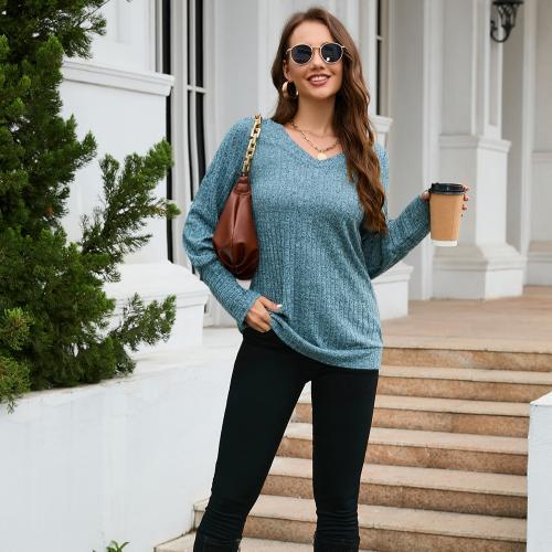 Rayon & Spandex & Polyester Women Long Sleeve Blouses slimming Solid PC