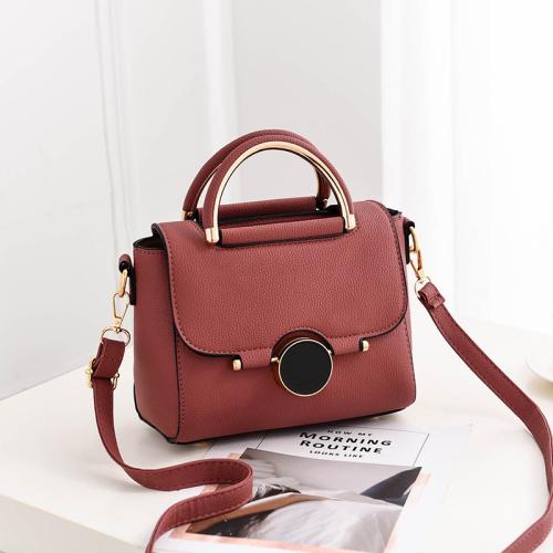 PU Leather Box Bag Handbag & attached with hanging strap Lichee Grain PC
