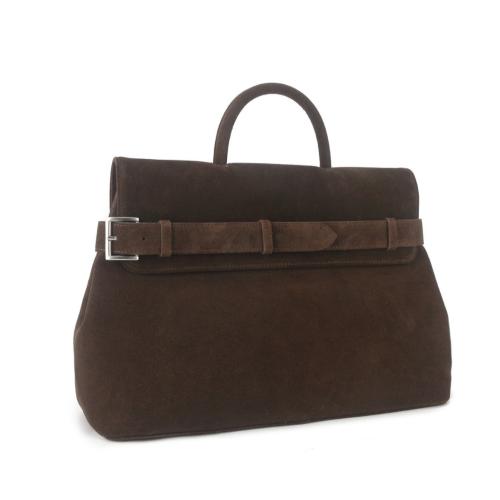 Cowhide Handbag large capacity & soft surface & attached with hanging strap Polyester Cotton Solid PC