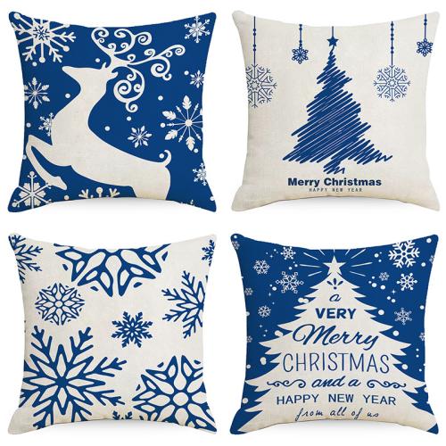Linen Throw Pillow Covers durable & christmas design printed PC