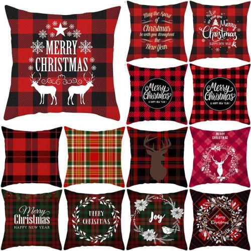 Polyester Peach Skin Soft Throw Pillow Covers durable & christmas design printed PC