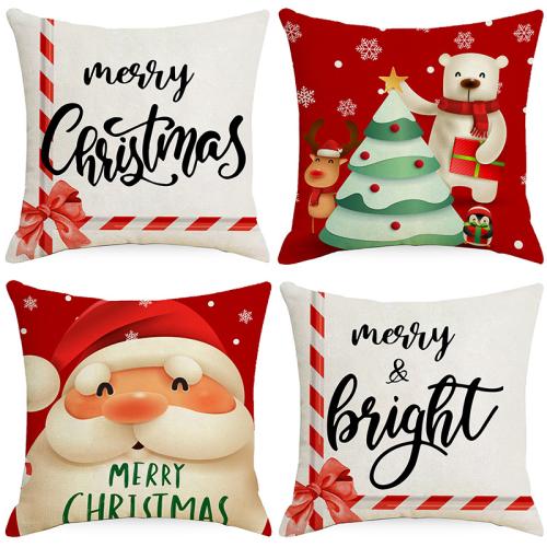 Linen Throw Pillow Covers durable & christmas design printed PC