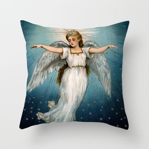 Polyester Peach Skin Soft Throw Pillow Covers durable & christmas design printed PC