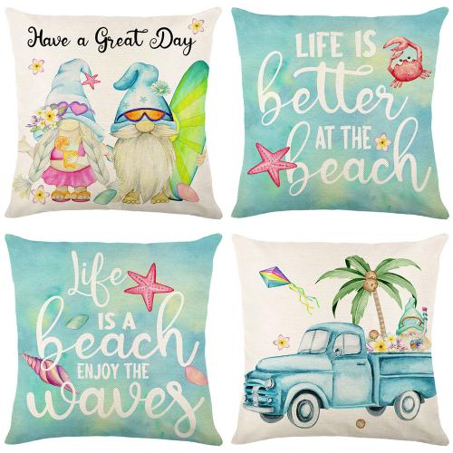 Linen & Polyester Throw Pillow Covers durable printed PC
