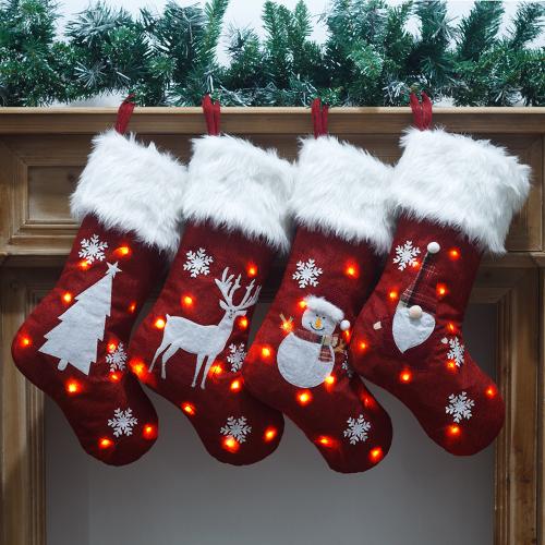 Chiffon Chaussette de Noël Rouge pièce