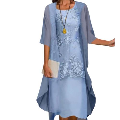 Polyester Plus Size Two-Piece Dress Set & loose printed Set