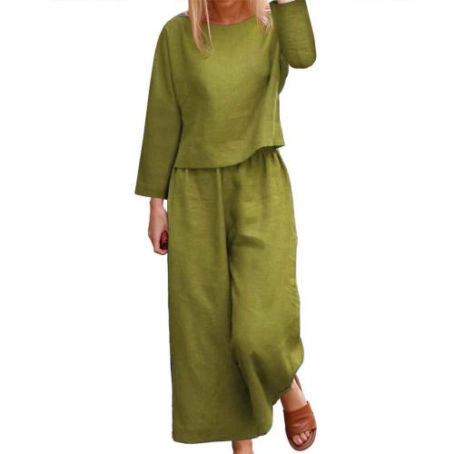 Línea Conjunto casual de las mujeres, Pantalones largos & parte superior, Sólido, más colores para elegir, Conjunto