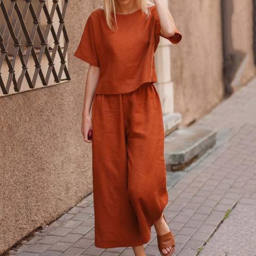 Línea Conjunto casual de las mujeres, Pantalones largos & parte superior, Sólido, más colores para elegir, Conjunto