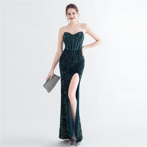 Paillettes & Polyester Robe longue de soirée plus de couleurs pour le choix pièce